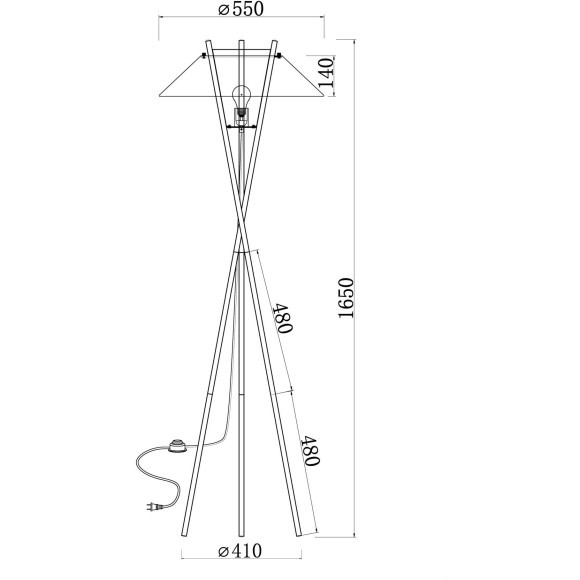 Торшер на треноге Maytoni MOD006FL-01B Bastone под лампу 1xE27 40W