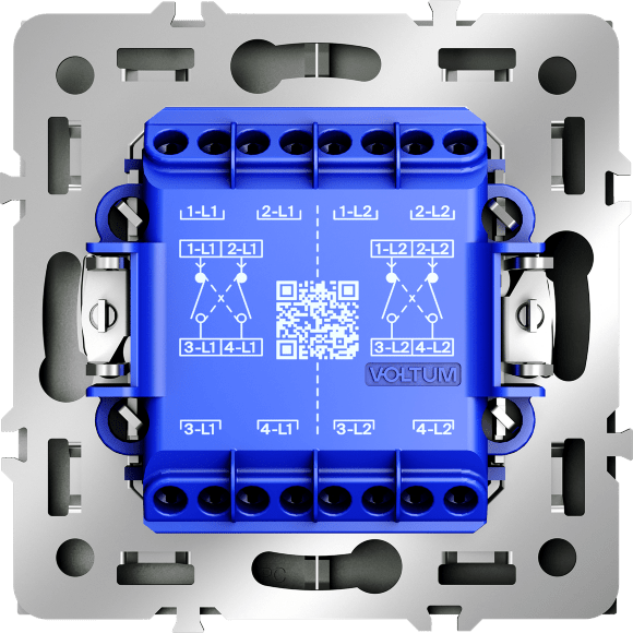 VLS020506 Перекрестный переключатель встраиваемый двухклавишный 10 ампер (2200 Ватт) титанового цвета 10А (2200 Ватт) VOLTUM S70 (титан)