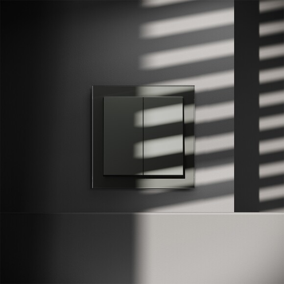 VLS020506 Перекрестный переключатель встраиваемый двухклавишный 10 ампер (2200 Ватт) титанового цвета 10А (2200 Ватт) VOLTUM S70 (титан)