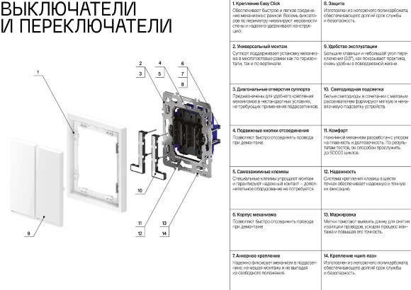 VLS020506 Перекрестный переключатель встраиваемый двухклавишный 10 ампер (2200 Ватт) титанового цвета 10А (2200 Ватт) VOLTUM S70 (титан)