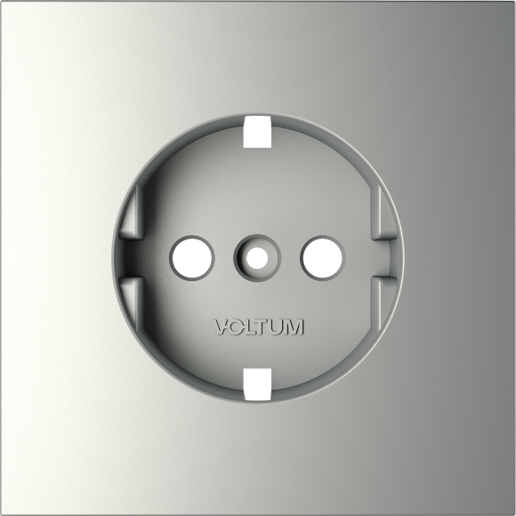 VLS000605 Накладка для розетки с заземлением стального цвета VOLTUM S70 (сталь)