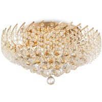 Люстра потолочная Maytoni Karolina DIA120-09-G E14 9 ламп, металл золото, хрусталь, классическая накладная люстра диаметром 51 см, Royal Classic