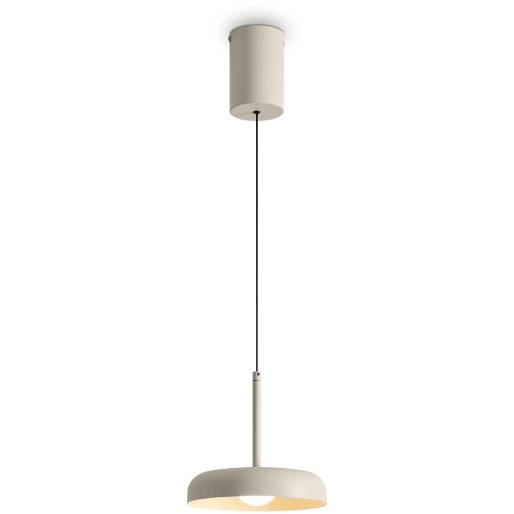 Freya Movement FR5602PL-L5W Светильник подвесной светодиодный, с фиксируемой высотой, бежевое основание, бежевый металлический плафон диаметром 18см, CCT перекл. цветовой температуры, 7Вт 2700;4000K 500Лм CRI80 120° IP20 220V