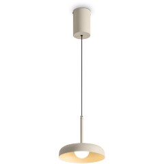 Freya Movement FR5602PL-L5W Светильник подвесной светодиодный, с фиксируемой высотой, бежевое основание, бежевый металлический плафон диаметром 18см, CCT перекл. цветовой температуры, 7Вт 2700;4000K 500Лм CRI80 120° IP20 220V