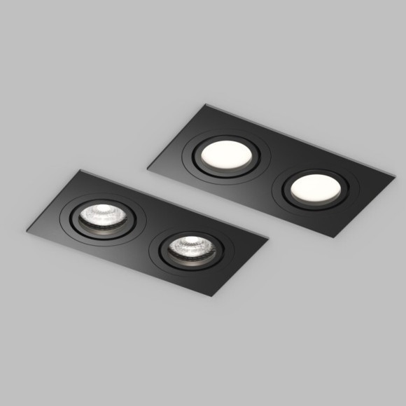 Встраиваемый влагозащищённый светильник HYDRO, IP44, 2?15 Вт LED макс., GU10, алюминий, чёрный