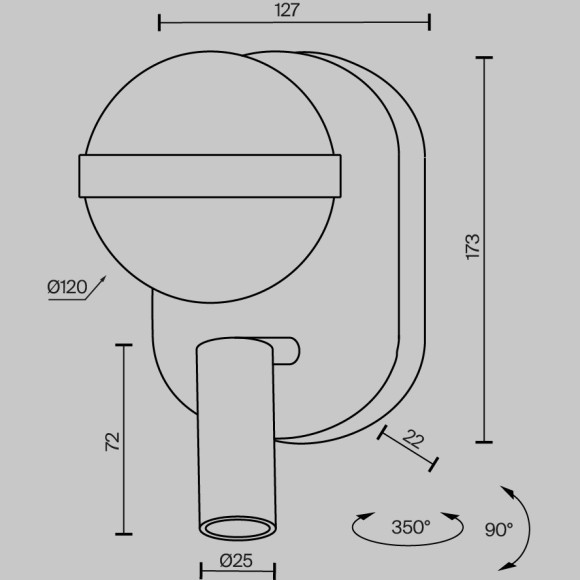 Настенный светильник (бра) Maytoni MOD441WL-L8BS3K