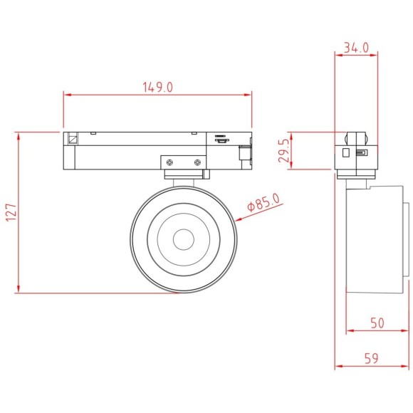 Трековый светильник Technical TR023-1-12B3K