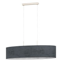 39773 TAMARESCO Двухрожковый подвесной светильник с 2 лампами E27, 80Вт, серый тканевый абажур, никелевый