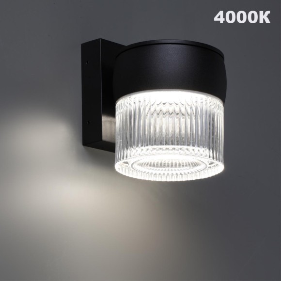 Светильник уличный настенный с переключателем цветовой температуры с влагозащитой IP65 Novotech и светоиодным LED модулем 8 Ватт 100-240V 2700К/3200К/4000К ESTIMA 359717