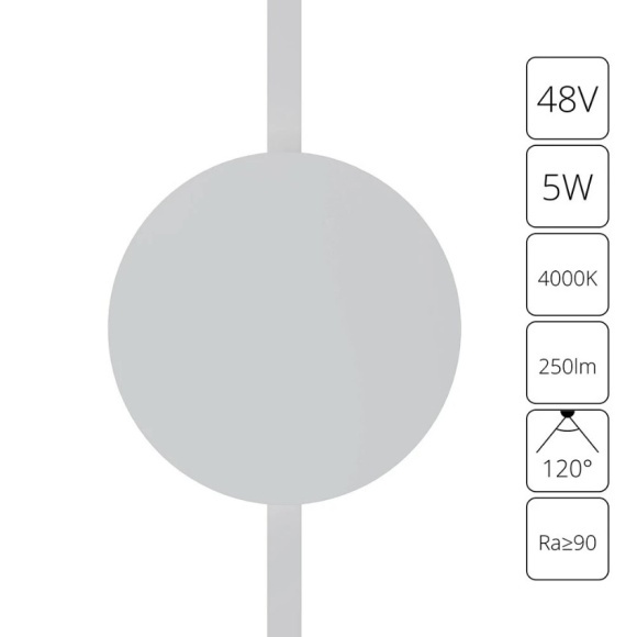 A6163PL-1WH Трековый магнитный светодиодный светильник Arte Lamp Rapid 48V CRI90+ 4000К 250Лм 120° 5Вт