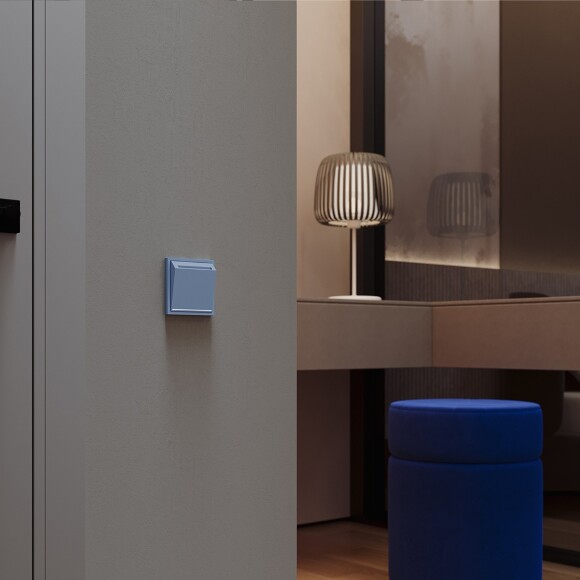 VLS002615 Накладка для выключателя питания карточного для отелей синего джинсового цвета VOLTUM S70 (деним)