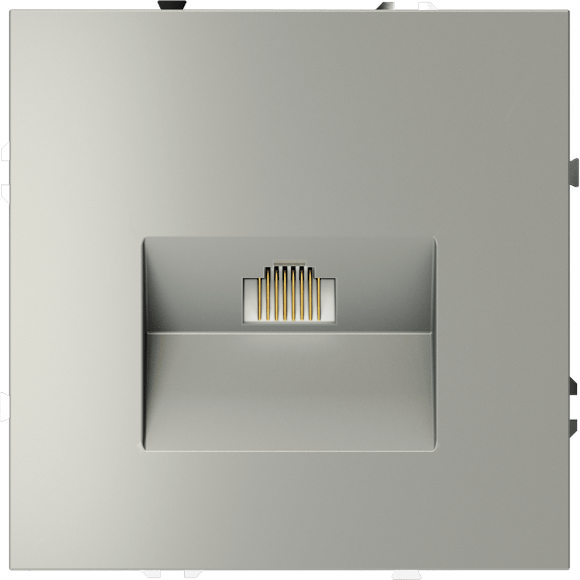 VLS060105 Розетка компьютерная RJ45 категории 6Е (для проводов CAT5-CAT6 до 10 Гбит/сек) стального цвета VOLTUM S70 (сталь)