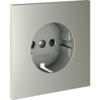 VLS000705 Накладка для розетки с заземлением и защитными шторками стального цвета VOLTUM S70 (сталь)