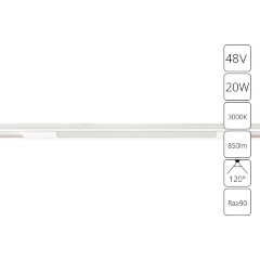 A7284PL-1WH Трековый магнитный светодиодный светильник Arte Lamp Optima CRI90+ 3000К 850Лм 120° 20Вт A7284PL-1WH Трековый магнитный светодиодный светильник Arte Lamp Optima CRI90+ 3000К 850Лм 120° 20Вт
