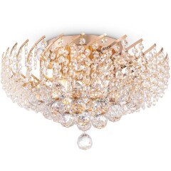 Люстра потолочная Maytoni Karolina DIA120-06-G E14 6 ламп, металл золото, хрусталь, классическая накладная люстра диаметром 41 см, Royal Classic Люстра потолочная Maytoni Karolina DIA120-06-G E14 6 ламп, металл золото, хрусталь, классическая накладная люстра диаметром 41 см, Royal Classic