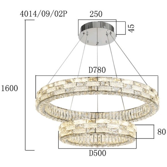 Люстра подвесная LED 1300Lm 2800-6500K Stilfort 4014/09/02P серия Gabbana Люстра подвесная LED 1300Lm 2800-6500K Stilfort 4014/09/02P серия Gabbana