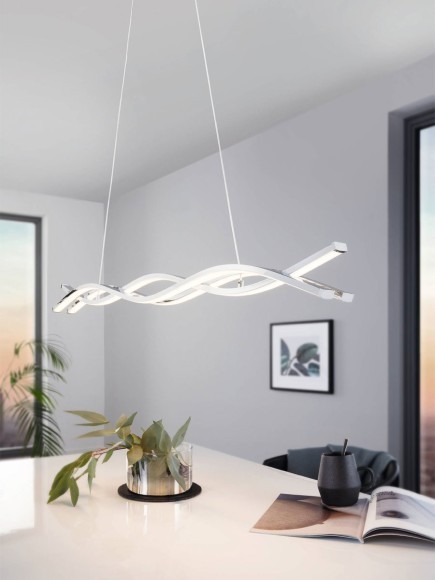 96102 LASANA 2 Светодиодный подвесной светильник хромированный/белый 39Вт 5Лм 3000K 96102 LASANA 2 Светодиодный подвесной светильник хромированный/белый 39Вт 5Лм 3000K