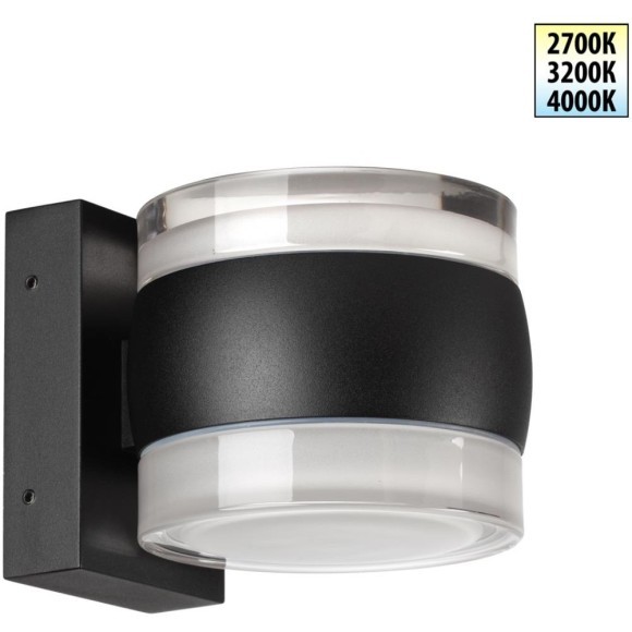 Уличный настенный светильник с переключателем цветовой температуры и влагозащитой IP65 Novotech LED 16W 100-240V 2700К/3200К/4000К ESTIMA 359720