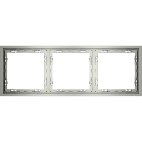VLS100305 Рамка пластиковая для электрических изделий алюминиевого цвета VOLTUM серии S70 на 3 поста (сталь)