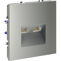 VLS060205 Розетка компьютерная двойная RJ45+RJ45 категории 6Е (для проводов CAT5-CAT6 до 10 Гбит/сек) стального цвета VOLTUM S70 (сталь)