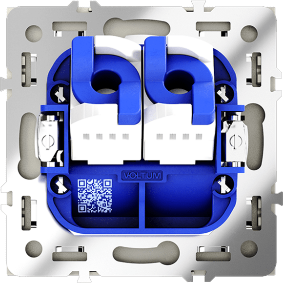 VLS060205 Розетка компьютерная двойная RJ45+RJ45 категории 6Е (для проводов CAT5-CAT6 до 10 Гбит/сек) стального цвета VOLTUM S70 (сталь)