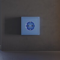 VLS000715 Накладка для розетки с заземлением и защитными шторками синего джинсового цвета VOLTUM S70 (деним)