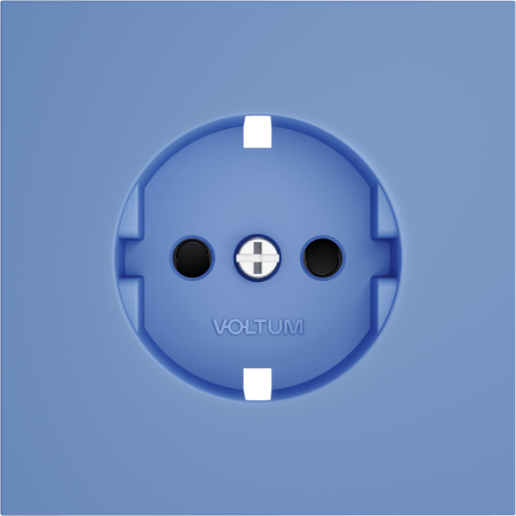 VLS000715 Накладка для розетки с заземлением и защитными шторками синего джинсового цвета VOLTUM S70 (деним)