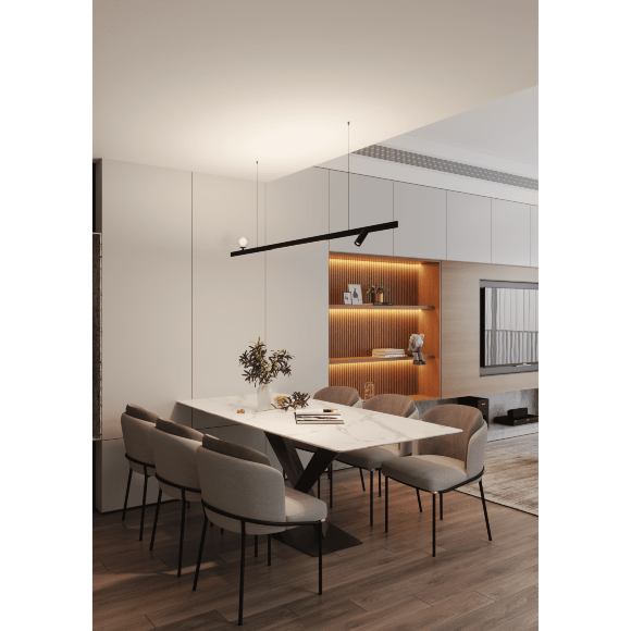 Crystal Lux CLT 0.126 01 L2000 BL 1407/033 Черный 2м магнитный двусторонний узкий 5мм шинопровод, накладной или подвесной, 2000x11x33мм