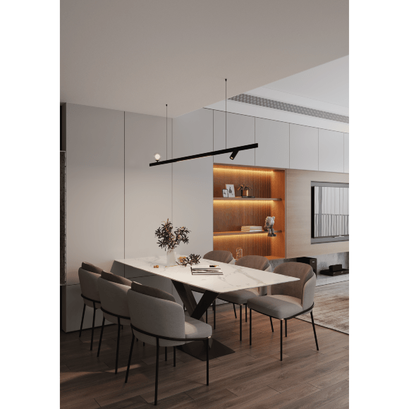 Crystal Lux CLT 0.126 01 L2000 BL 1407/033 Черный 2м магнитный двусторонний узкий 5мм шинопровод, накладной или подвесной, 2000x11x33мм