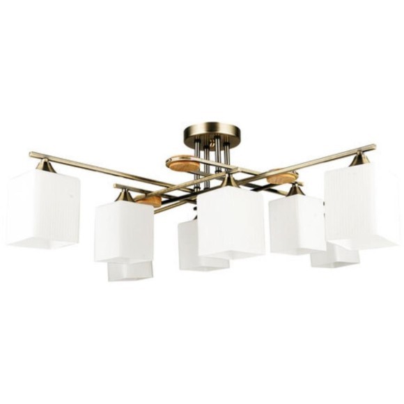 Потолочная люстра с 8 стеклянными плафонами под лампы цоколя E27 Arte Lamp LARGO A4497PL-8AB Потолочная люстра с 8 стеклянными плафонами под лампы цоколя E27 Arte Lamp LARGO A4497PL-8AB
