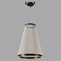 Crystal Lux Atrium A SP50W LED 4100/250.1 Подвесной светодиодный дизайнерский кольцевой светильник, диаметром 55 см, черный металл, плафон нити белого акрила LED 50Вт 3000K 5000Лм CRI90 IP20 220В