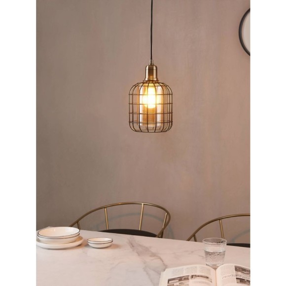 43527 Подвесной потолочный светильник (люстра) CHISLE, 1Х40W, E27, H1100, ?165, сталь/стекло, черный