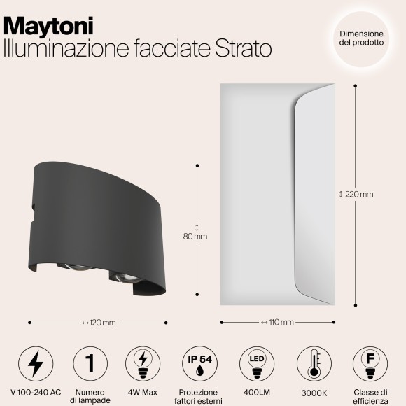 Архитектурная подсветка светодиодная Strato O417WL-L4GR3K IP54