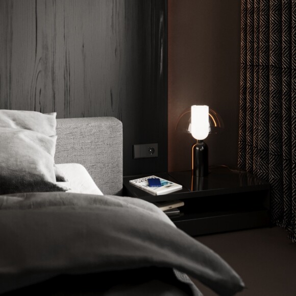 VLS020508 Перекрестный переключатель встраиваемый двухклавишный 10 ампер (2200 Ватт) черного матового цвета 10А (2200 Ватт) VOLTUM S70 (черный матовый)