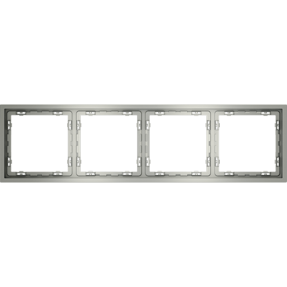 VLS100405 Рамка пластиковая для электрических изделий алюминиевого цвета VOLTUM серии S70 на 4 поста (сталь)