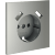 VLS000905 Накладка для розетки с заземлением и защитными шторками, с зарядкой от USB (ТИП A + ТИП A) стального цвета VOLTUM S70 (сталь)