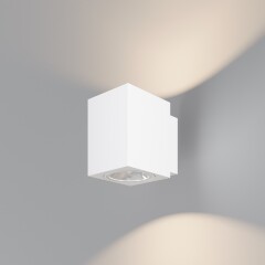 Maytoni Block O507WL-L10W3K Уличный белый настенный светильник, фасадное бра, архитектурный наружный, свет вверх и вниз, COB LED 10Вт 3000K 800Лм CRI80 95° IP65 220В, светодиоды Bridgelux, -40...+50°C