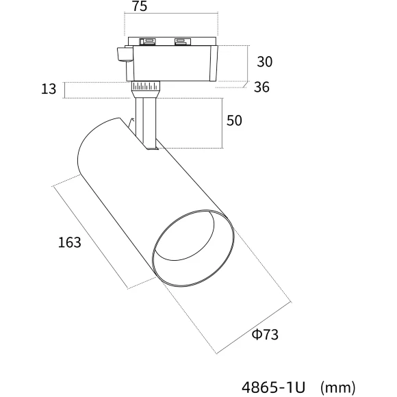 4865-1U Favourite Трековый светильник с переключением мощности и цветовой температуры на корпусе LEDx10/20/30W, 220V, 853/1391/2032LM, 3000-6000K, included