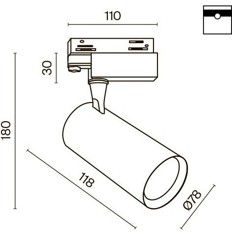 Трековый светильник трехфазный 220V светодиодный Vuoro TR029-3-10W4K-M-B
