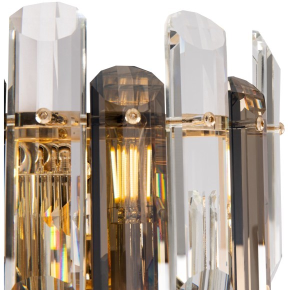 DIA200WL-02G Хрустальный настенный светильник (бра) основание матовое золото, лампы 2шт Е14, без выключателя, Maytoni Flare