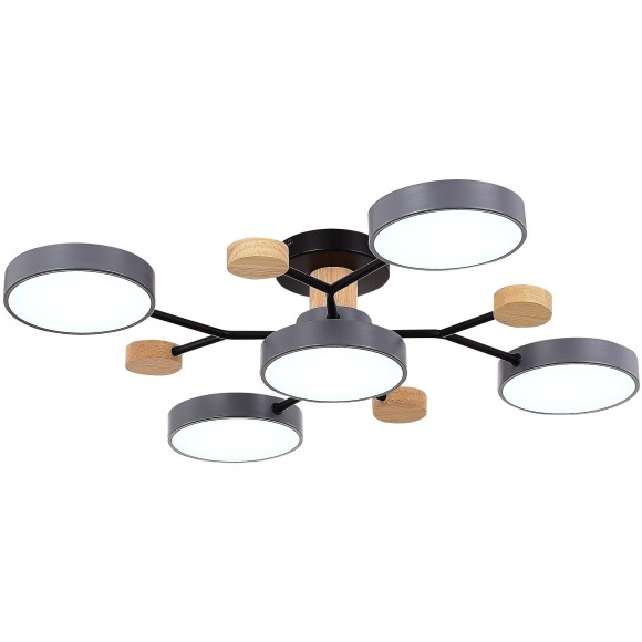 SLE6006-702-05 Светильник потолочный Серый/Серый LED 5*12W 3000K/4500K/6000K FAEMA