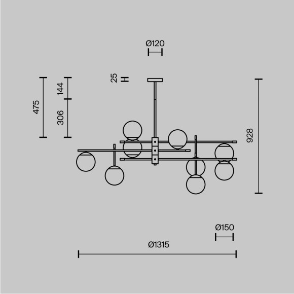 Подвесной светильник Maytoni MOD048PL-09G Подвесной светильник Maytoni MOD048PL-09G