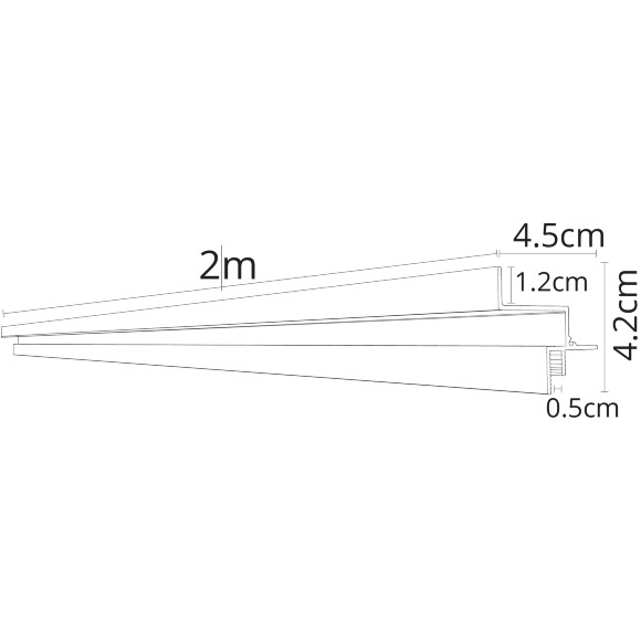 Arte Lamp Gap A610206 Теневой профиль, 2м, парящий потолок, для гипсокартонных потолков, лента шириной не более 10мм