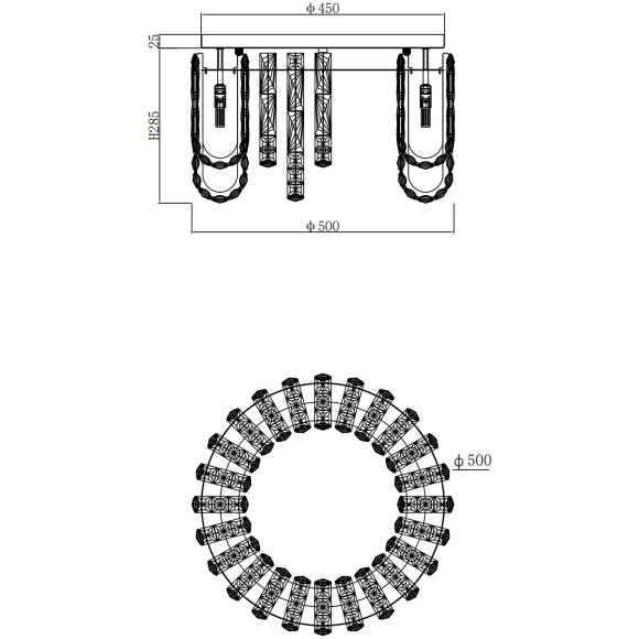 Люстра потолочная хрустально-золотая под лампы G9 Favourite 4721-12C