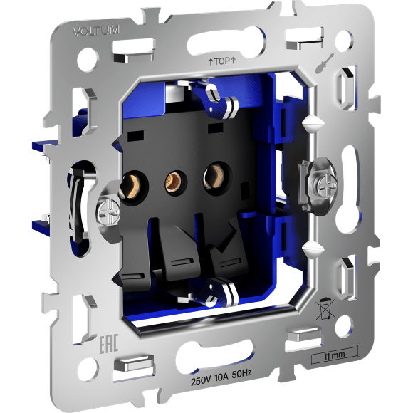 VLS0401M Механизм розетки с заземлением встаиваемый в подрозетник 16 ампер (3500 Ватт) VOLTUM S70