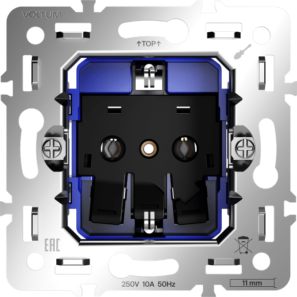 VLS0401M Механизм розетки с заземлением встаиваемый в подрозетник 16 ампер (3500 Ватт) VOLTUM S70