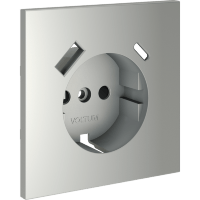 VLS001005 Накладка для розетки с заземлением и защитными шторками, с зарядкой от USB (ТИП С + ТИП A) стального цвета VOLTUM S70 (сталь)
