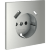 VLS001005 Накладка для розетки с заземлением и защитными шторками, с зарядкой от USB (ТИП С + ТИП A) стального цвета VOLTUM S70 (сталь)