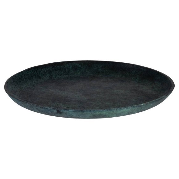 427155 MALIMONO Декоративная тарелка настенная, алюминий, зеленая патина, D340, H35