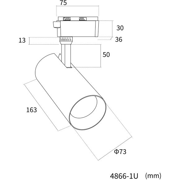 4866-1U Favourite Трековый светильник с переключением мощности и цветовой температуры на корпусе LEDx10/20/30W, 220V, 853/1391/2032LM, 3000-6000K, included